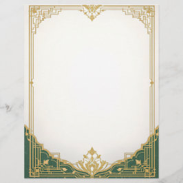Gouden Art Deco Lijst met groene rand Briefhoofd