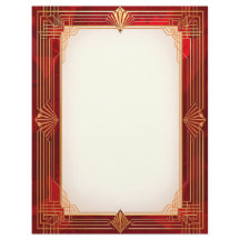 Gouden Art Deco Lijst op rode achtergrond