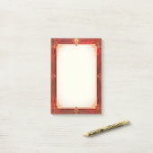 Gouden Art Deco Lijst op Rood Post-it® Notes (Op bureau)