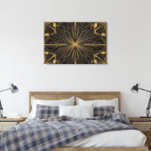 Gouden Art Deco Luxe Kunst Canvas Afdruk (Insitu (Slaapkamer))