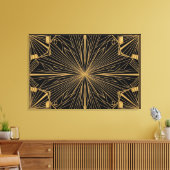 Gouden Art Deco Luxe Kunst Canvas Afdruk (Insitu (Woonkamer))