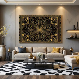 Gouden Art Deco Luxe Kunst Poster