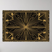 Gouden Art Deco Luxe Kunst Poster (Voorkant)
