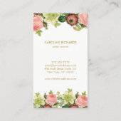 Gouden Art Deco Monogram Bloemen Afspraak Afsprakenkaartje (Achterkant)