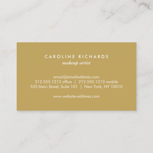 Gouden Art Deco Monogram  Bloemen Loyaliteit Klantenkaartje (Achterkant)