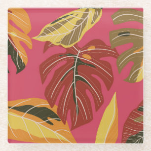 Gouden Art Deco Natuurbehang Glazen Onderzetter