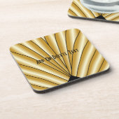 Gouden Art Deco Ontwerp Bier Onderzetter (Linkerzijde)