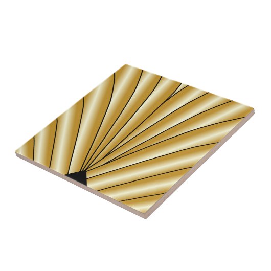 Gouden Art Deco Ontwerp Tegeltje (Zijkant)