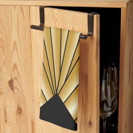 Gouden Art Deco Ontwerp Theedoek (Derde Gevouwen)