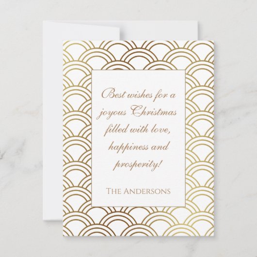 Gouden art deco patroon Kerstkaart (Voorkant)