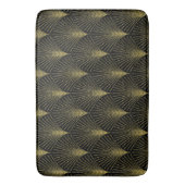 Gouden Art-deco Patroon Met Monogram Badmat (Voorkant Verticaal)