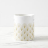 Gouden Art-Deco Patroon Monogram Koffiemok (Center)