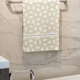 Gouden Art Deco patroon op wit Bad Handdoek