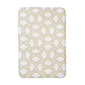Gouden Art Deco patroon op wit Badmat (Voorkant Verticaal)