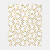 Gouden Art Deco patroon op wit Fleece Deken (Voorkant)