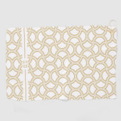 Gouden Art Deco patroon op wit Golfhanddoek (Horizontaal)