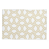 Gouden Art Deco patroon op wit Kussensloop (Achterkant)