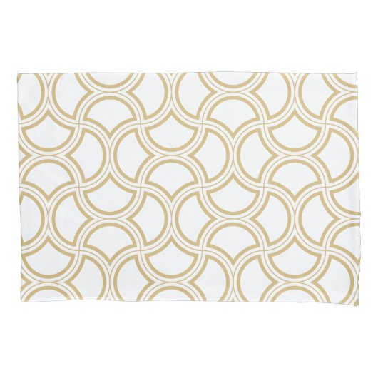 Gouden Art Deco patroon op wit Kussensloop (Voorkant)