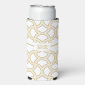 Gouden Art Deco patroon op wit Seltzer Blikjeskoeler (Seltzer Voorkant)