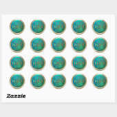 Gouden Art Deco Pauw Envelope Zegel Liefde (Vel)