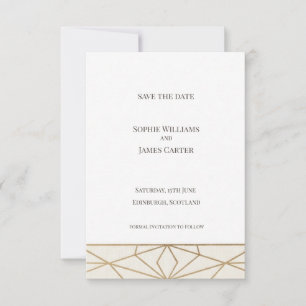 Gouden Art Deco Save the Date Kaart