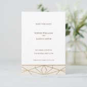 Gouden Art Deco Save the Date Kaart (Staand voorkant)
