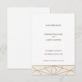 Gouden Art Deco Save the Date Kaart (Voorkant / Achterkant)