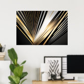 Gouden Art Deco Straling Poster (Thuiskantoor)