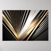Gouden Art Deco Straling Poster (Voorkant)
