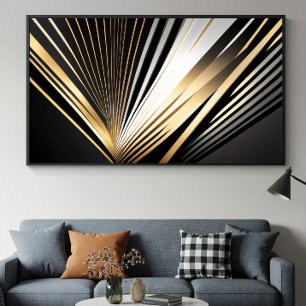 Gouden Art Deco Straling Poster