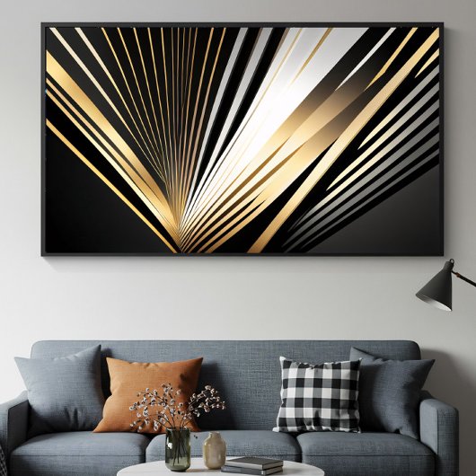 Gouden Art Deco Straling Poster