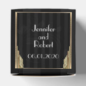 Gouden Art Deco Streep Bruiloft Favor Box Bedankdoosjes (Bovenkant)