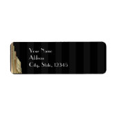 Gouden Art Deco Streep Bruiloft Label (Voorkant)