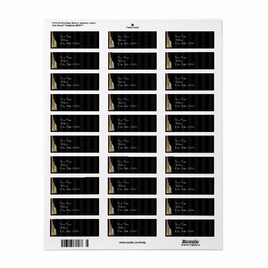 Gouden Art Deco Streep Bruiloft Label (Full Sheet)