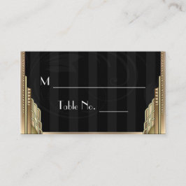 Gouden Art Deco Streep Bruiloft Plaats Kaarten Plaatskaartje
