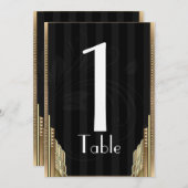 Gouden Art Deco Streep Tafelnummer (Voorkant / Achterkant)