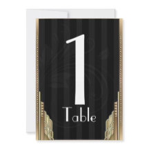 Gouden Art Deco Streep Tafelnummer