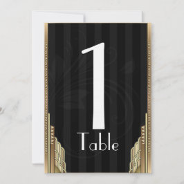 Gouden Art Deco Streep Tafelnummer
