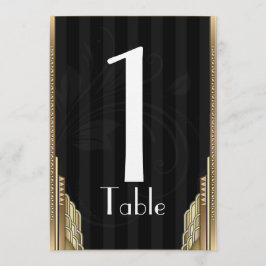 Gouden Art Deco Streep Tafelnummer