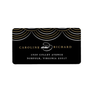 Gouden Art Deco String Lights Retouradres Label