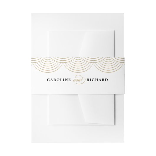 Gouden Art Deco String Lights Uitnodiging Belly Ba Uitnodigingen Wikkel (Voorkant Voorbeeld)