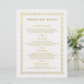 Gouden Art Deco Trouwmenu Kaart (Staand voorkant)