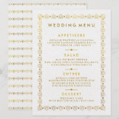 Gouden Art Deco Trouwmenu Kaart (Voorkant / Achterkant)
