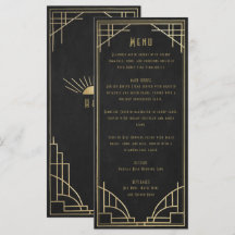 gouden art deco trouwmenu