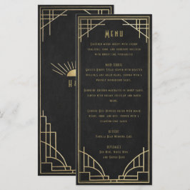 gouden art deco trouwmenu menu