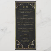 gouden art deco trouwmenu menu (Voorkant)