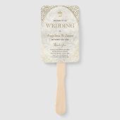 Gouden Art Deco Trouwprogramma Handwaaier (Voorkant)