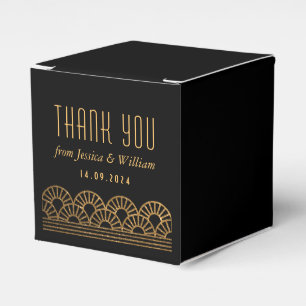 Gouden Art Deco Trouwreceptie Favorietendoos Bedankdoosjes