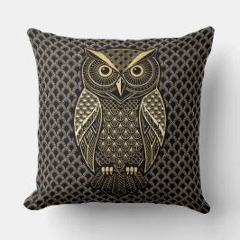Gouden Art Deco Uil Kussen