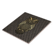 Gouden Art Deco Uil Tegeltje (Zijkant)